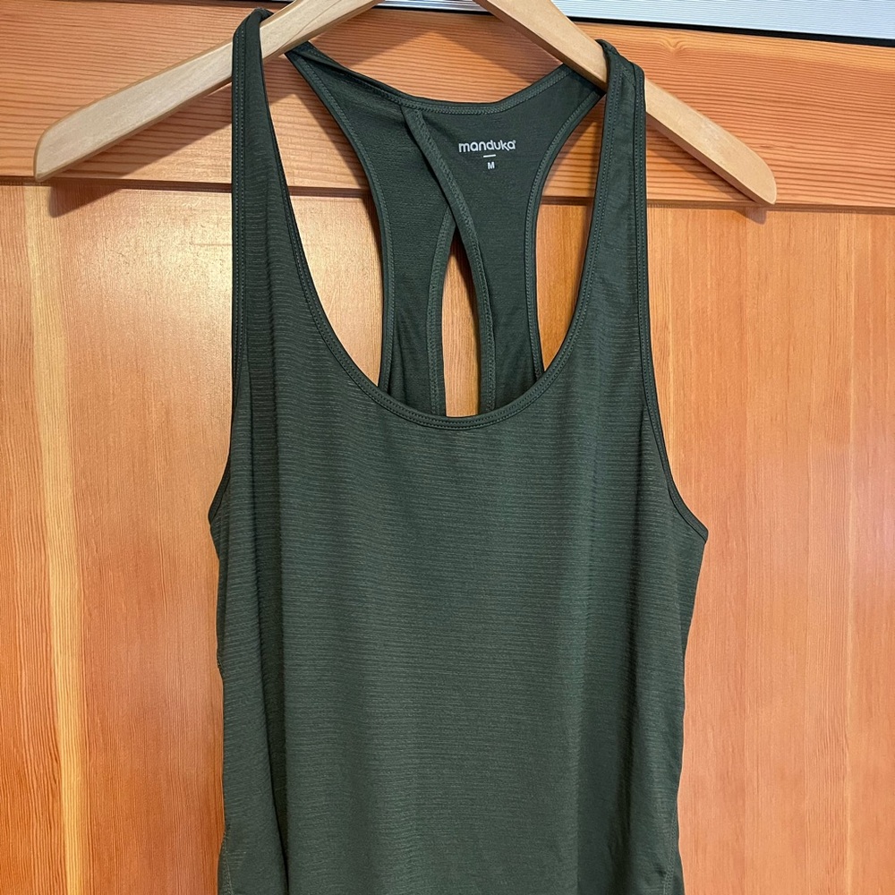 Women's Manduka Green Racerback Tank Top